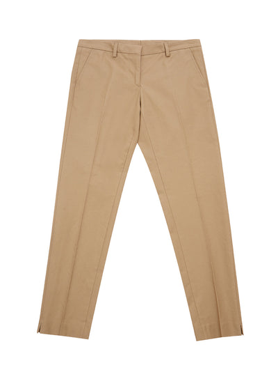 Beige Cotton Chino Trousers