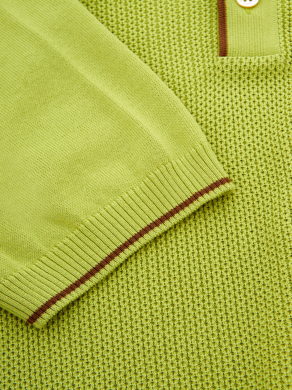 Neon Green Cotton Knitwear Polo Shirt