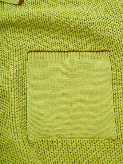 Neon Green Cotton Knitwear Polo Shirt