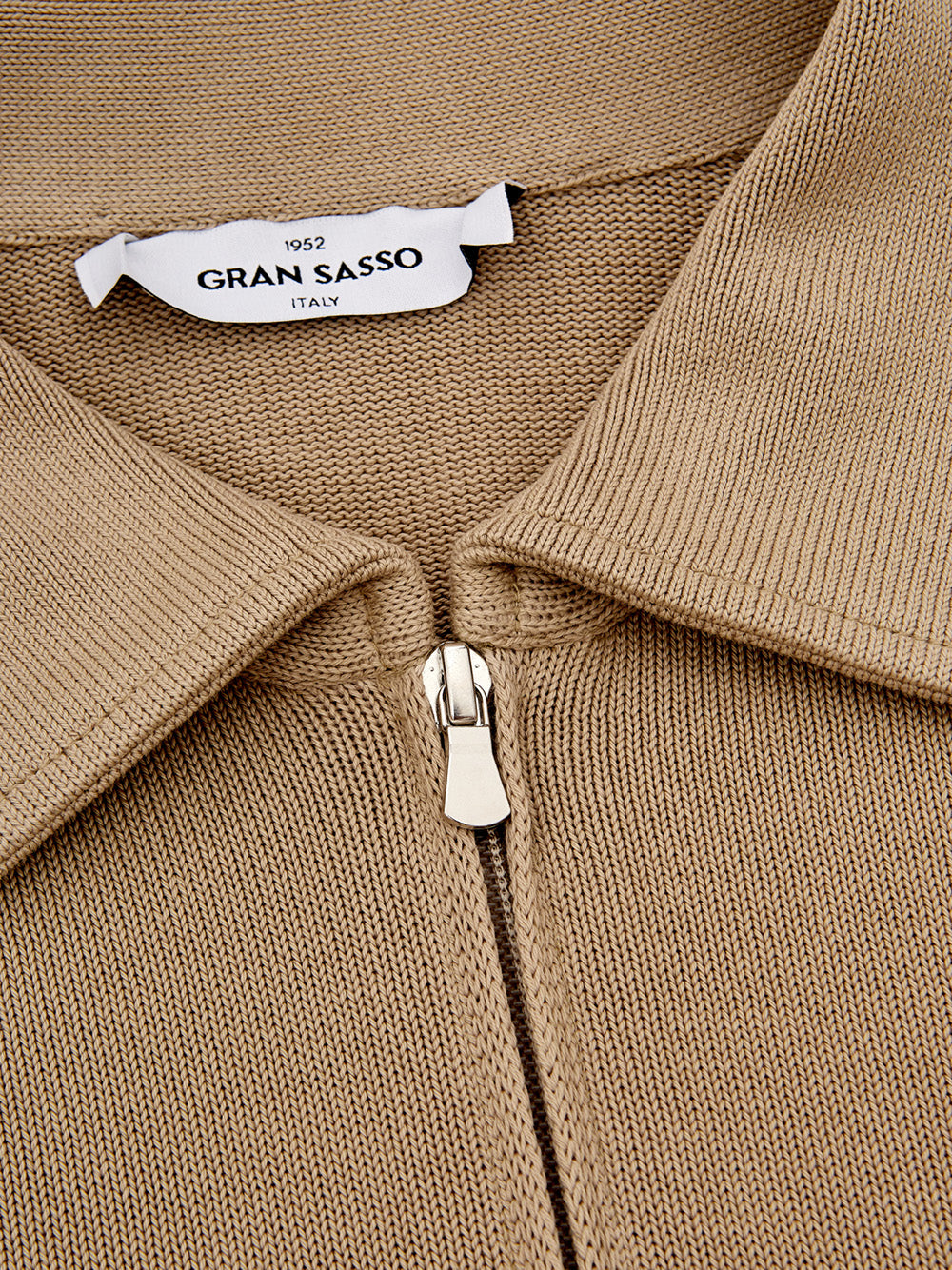 Beige Full Zip Jumper