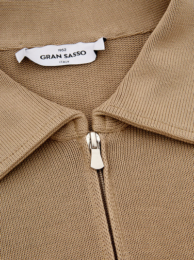 Beige Full Zip Jumper