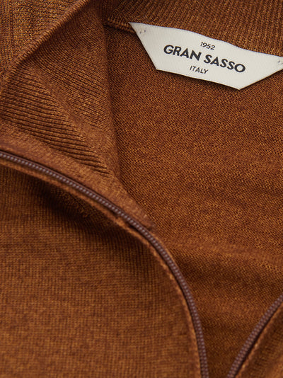 Brown Full Zip Jumper