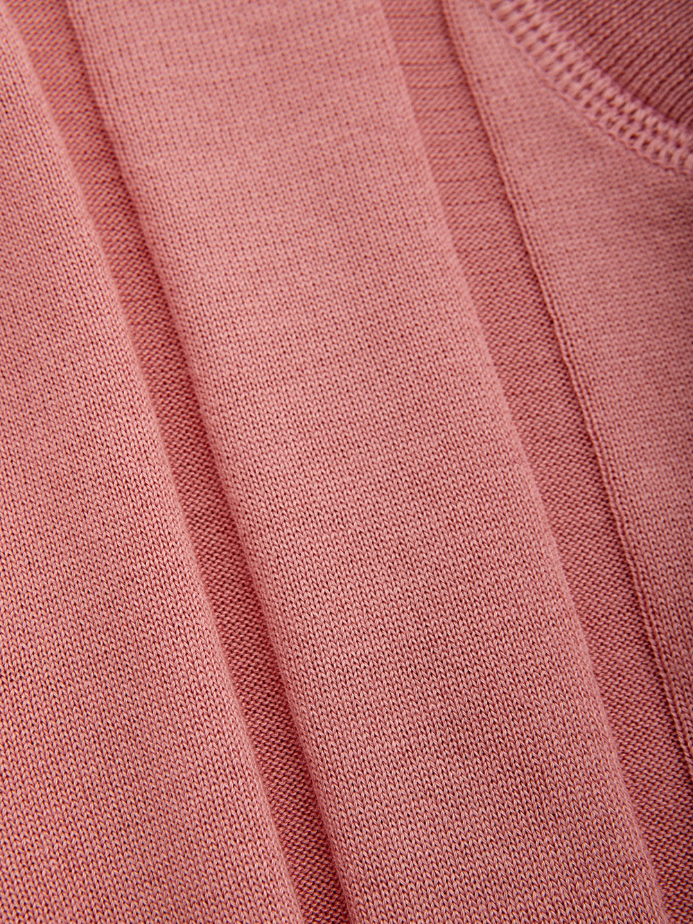 Silk Blend Pink Flat Ribbed Sweater