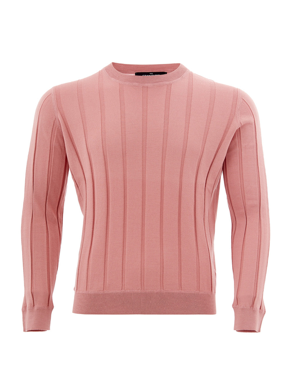 Silk Blend Pink Flat Ribbed Sweater