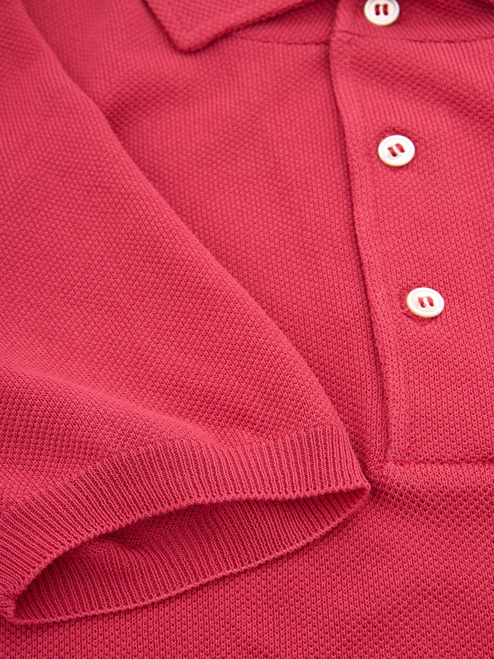 Pink Cotton Polo Knit Shirt