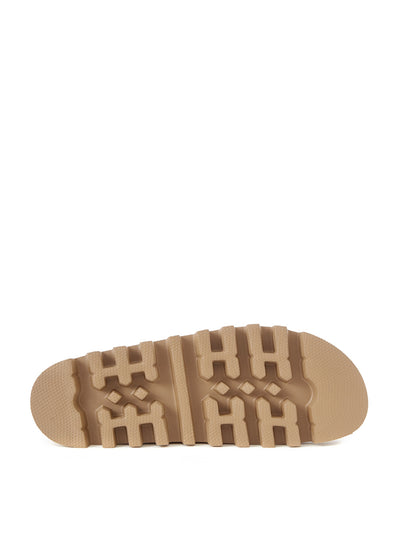 Glitter Beige Suede Sandal 'Buckles' Slipper