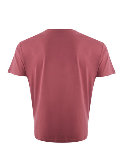 Light Red Cotton T-Shirt with Tiger Print and Front Logo