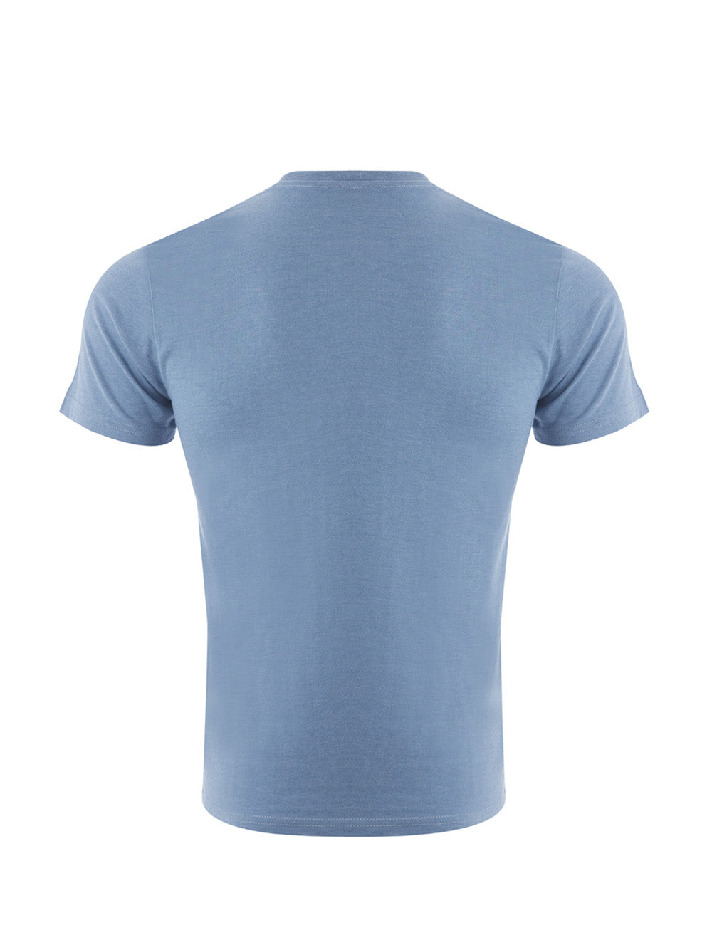 Blue Cotton T-Shirt with Tiger Print and Front Logo