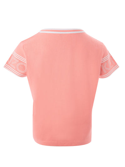 Pink Cotton T-Shirt With Contrasting Logo