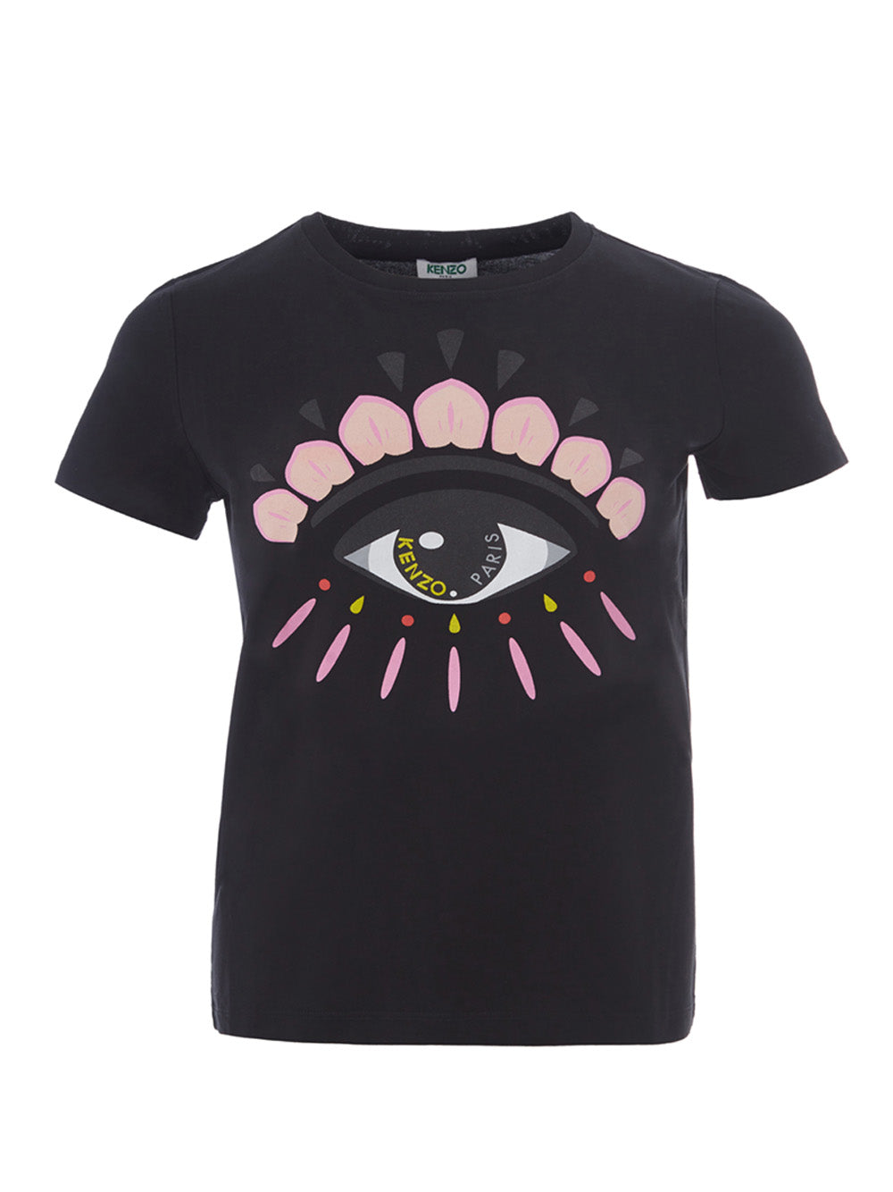 Black Cotton T-Shirt With Printed Eye