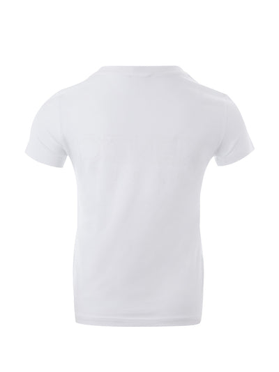 White Cotton T-Shirt with Camouflage Logo Applied