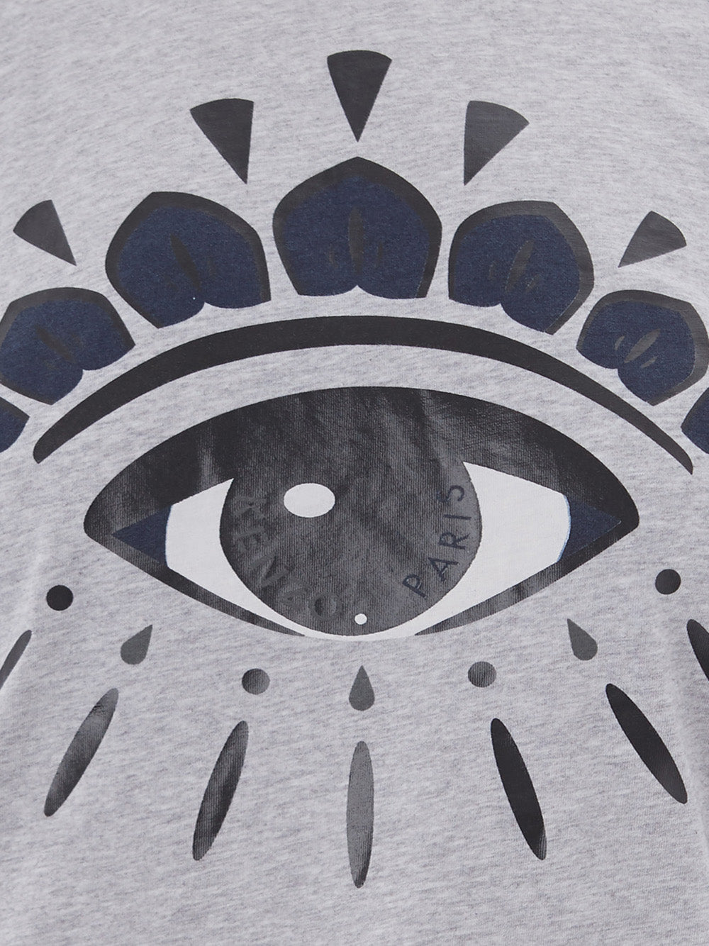 Grey Cotton T-Shirt with Eye Front Printed