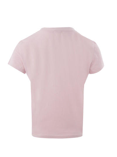 Pink Cotton T-Shirt with Printed Tiger