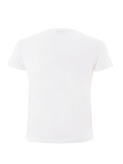 White Cotton T-Shirt with Contrasting Multicolor Tiger Print