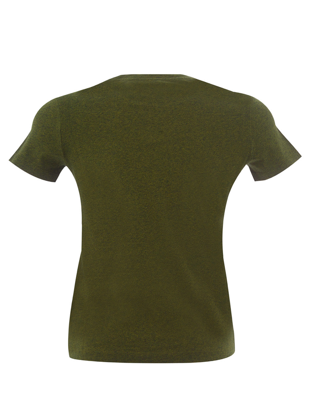 Green Cotton T-Shirt with Contrasting Eye Print on Front