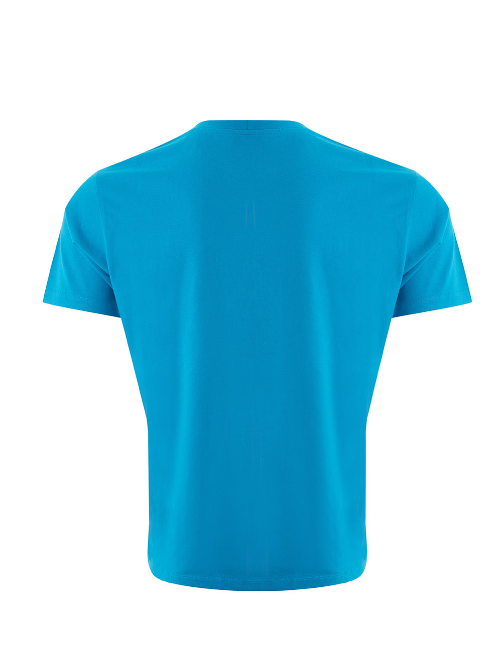 Blue Cotton T-Shirt with Contrasting Eye Print on Front