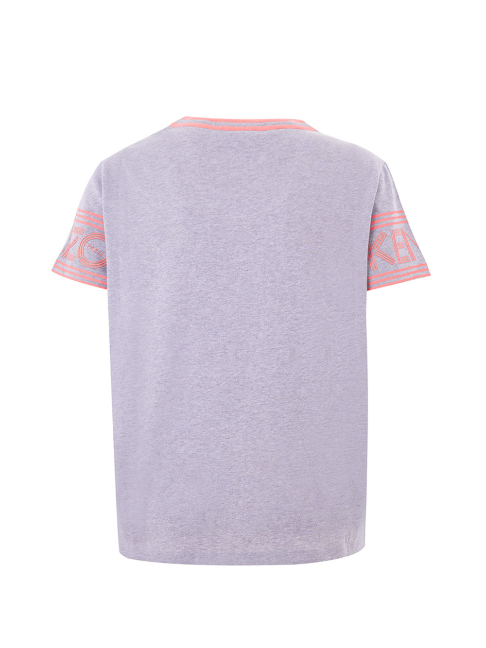 Grey Mélange Cotton T-Shirt with Contrasting Logo