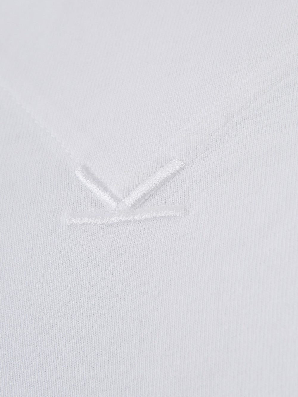 White Cotton T-Shirt with Front Patch with Logo