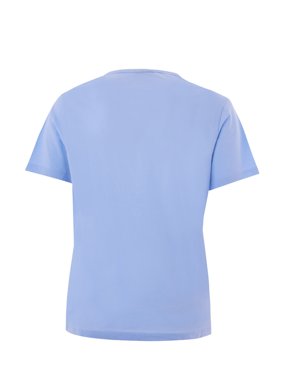 Light Blue Cotton T-Shirt with Front Logo