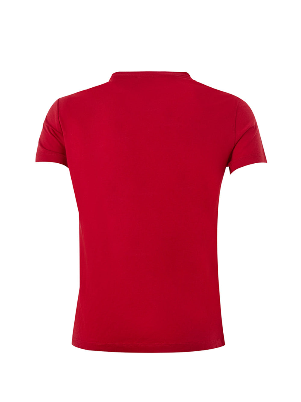 Red Cotton T-Shirt with Contrasting Eye Print