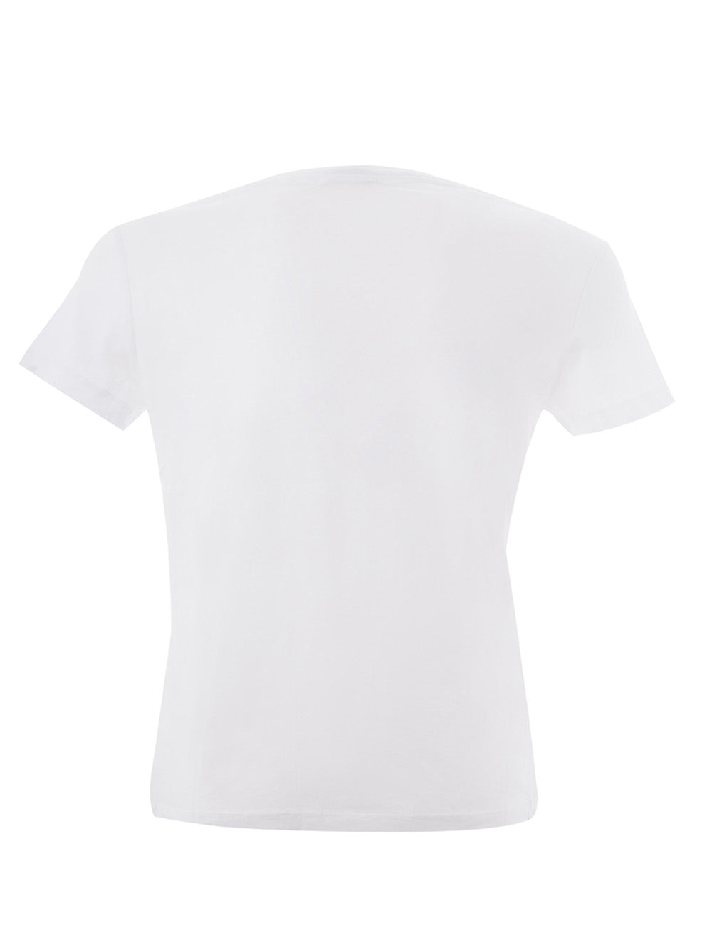 White Cotton T-Shirt with Eye Contrasting Print