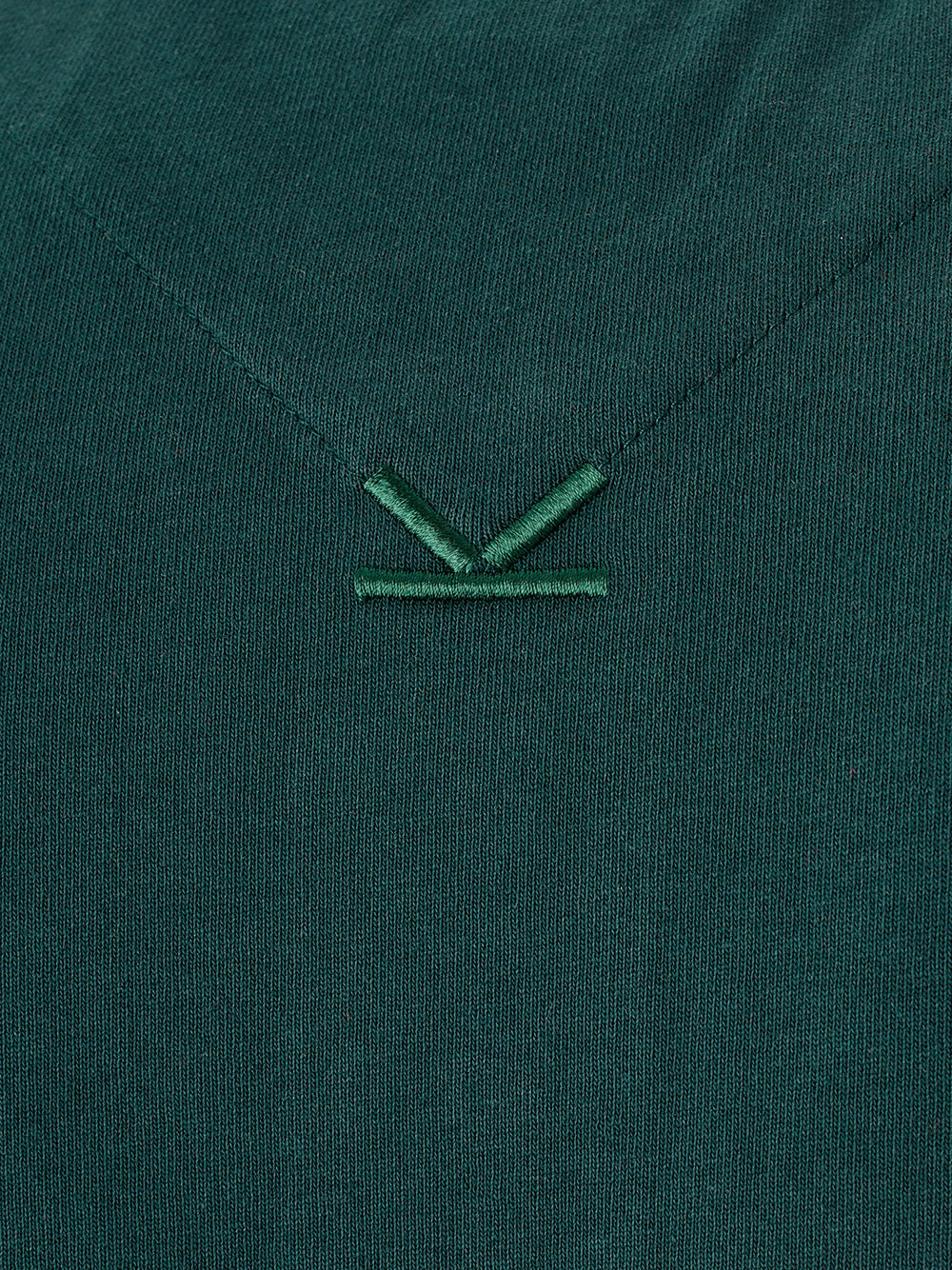 Green Piquet Cotton Polo with Front Iconic Logo