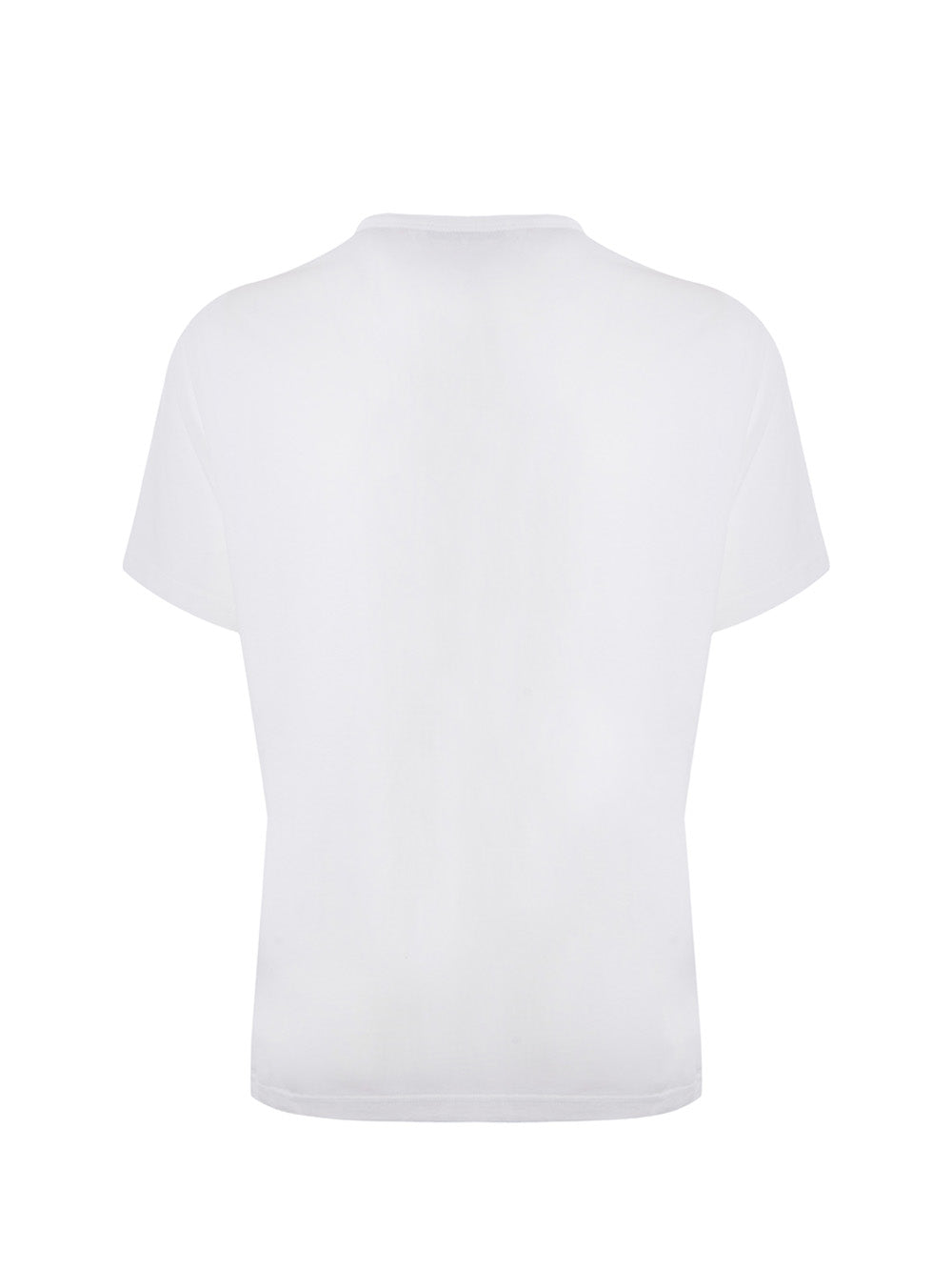 White Cotton T-Shirt with Contrasting Front Logo