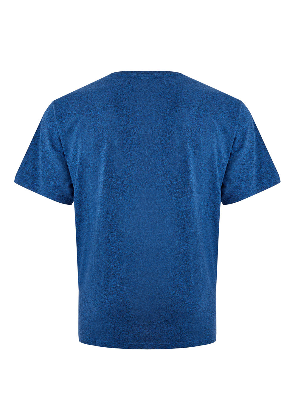 Blue Cotton T-Shirt with Contrasting Front Tiger Print