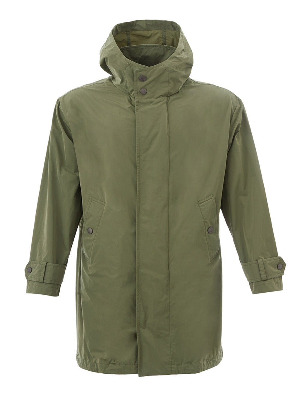 Tech Fabric Long Green Trench