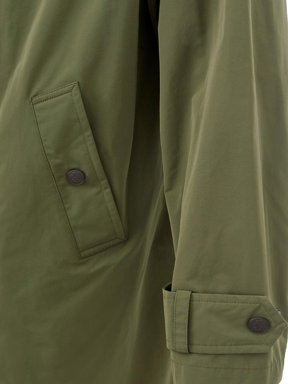 Tech Fabric Long Green Trench