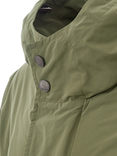 Tech Fabric Long Green Trench