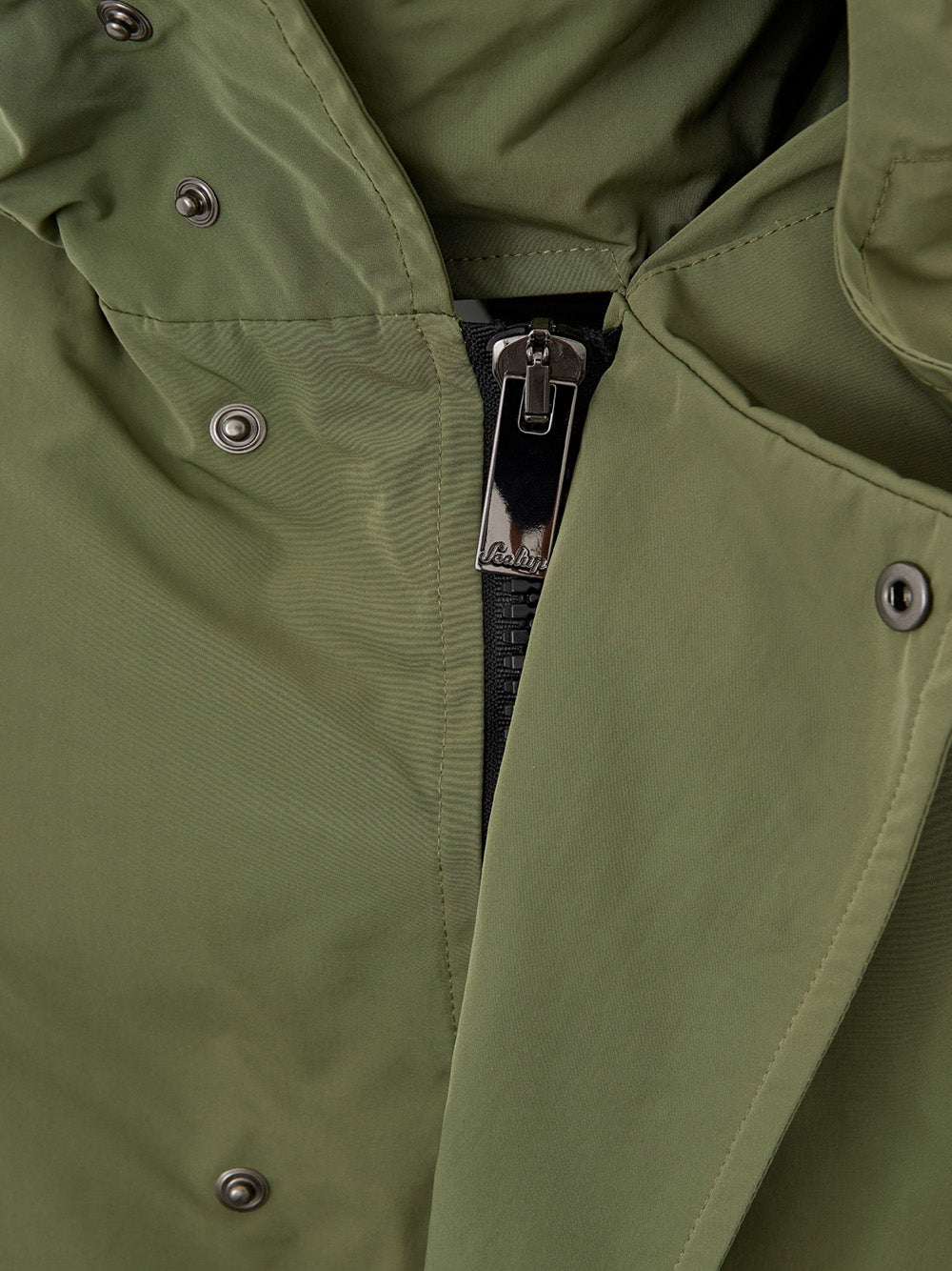 Tech Fabric Long Green Trench