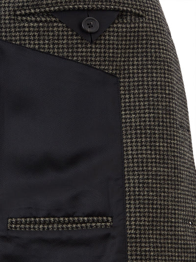 Wool Checked Single Breast Jacket