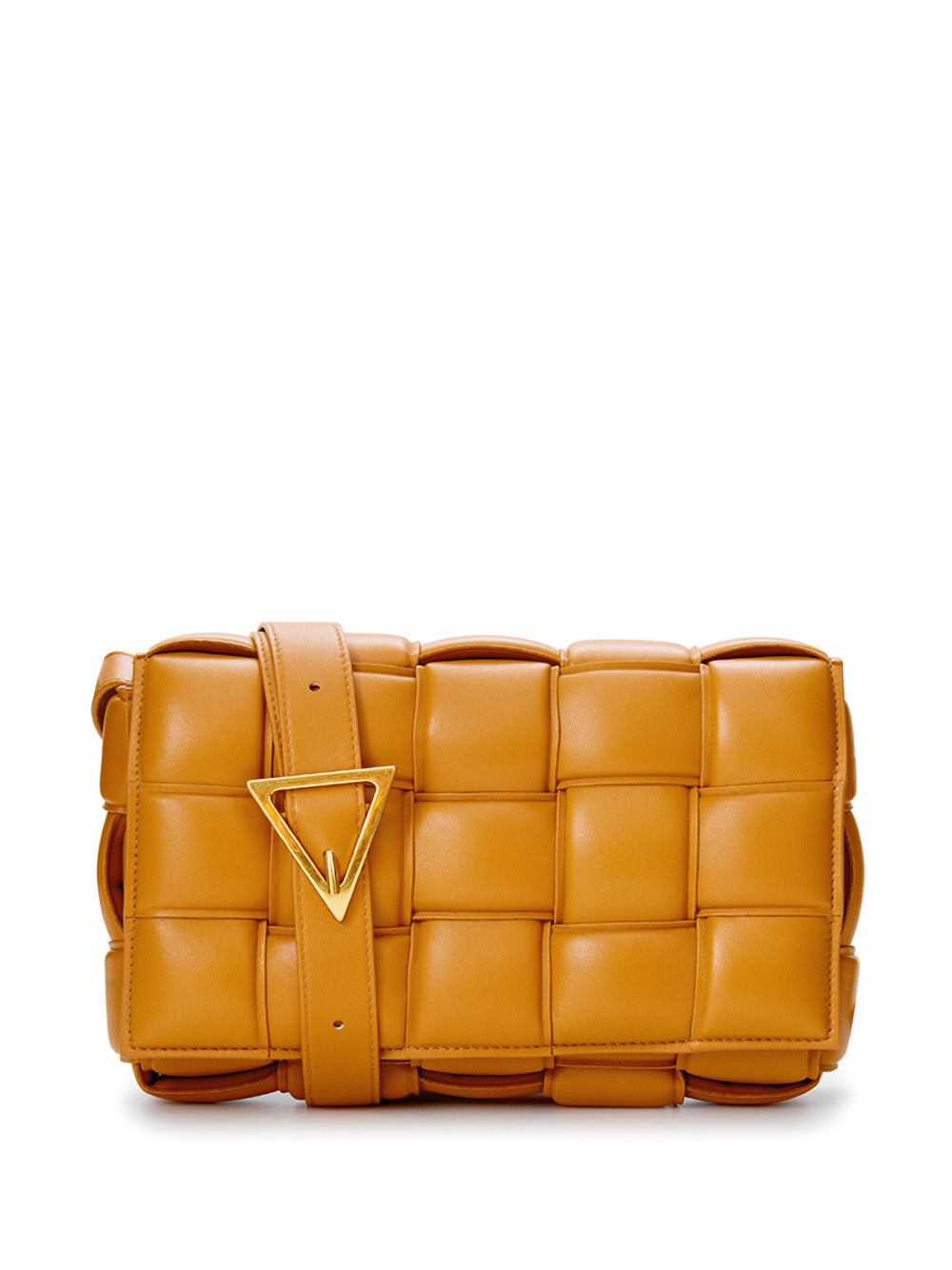 Caramel Padded Cassette Leather Cross Body Bag