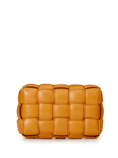 Caramel Padded Cassette Leather Cross Body Bag