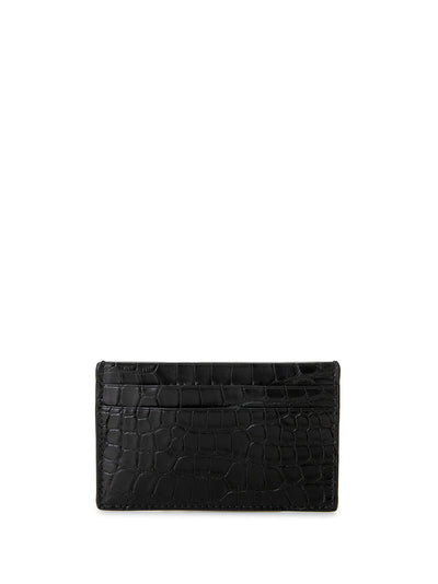 Black Reptile Leather Card Holder