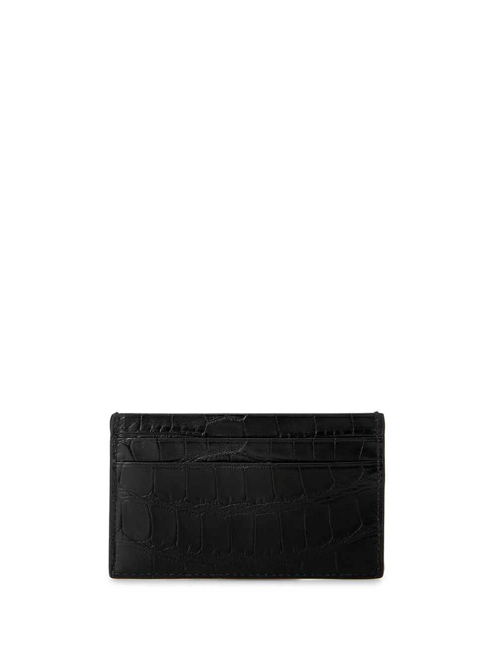 Black Reptile Leather Card Holder