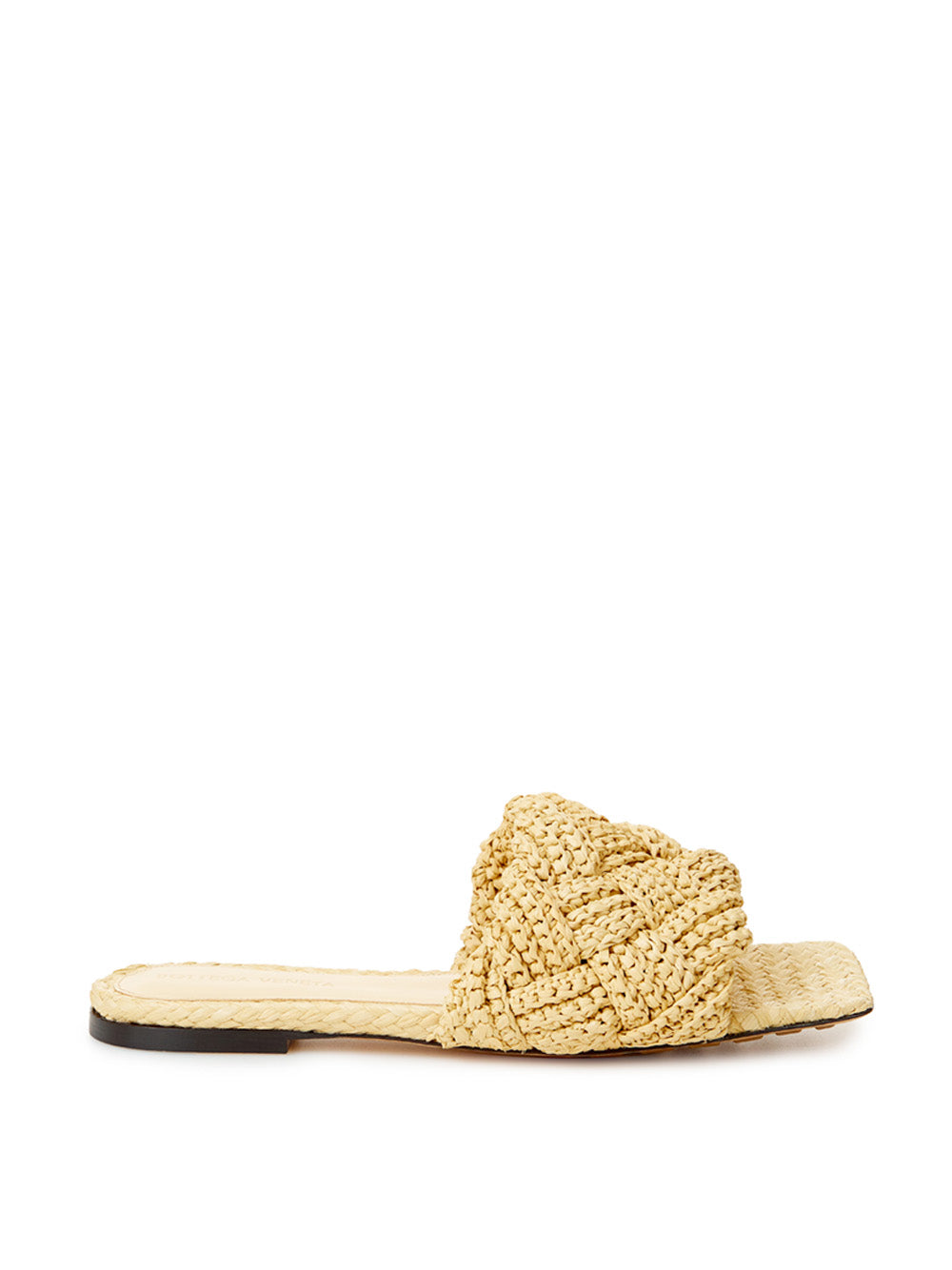 Beige Raffia Mule with Intreccio