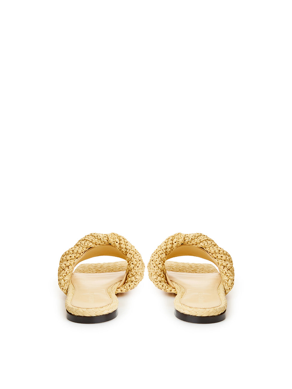 Beige Raffia Mule with Intreccio