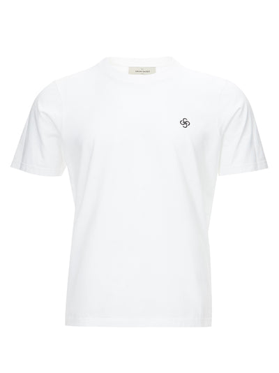 White Cotton T-shirt with Logo