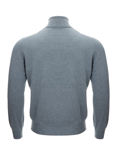 Grey Cashmere Turtleneck Jumper