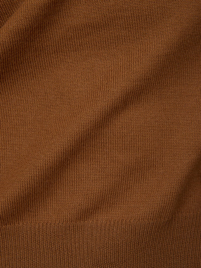 Brown Wool V-Neck Vest