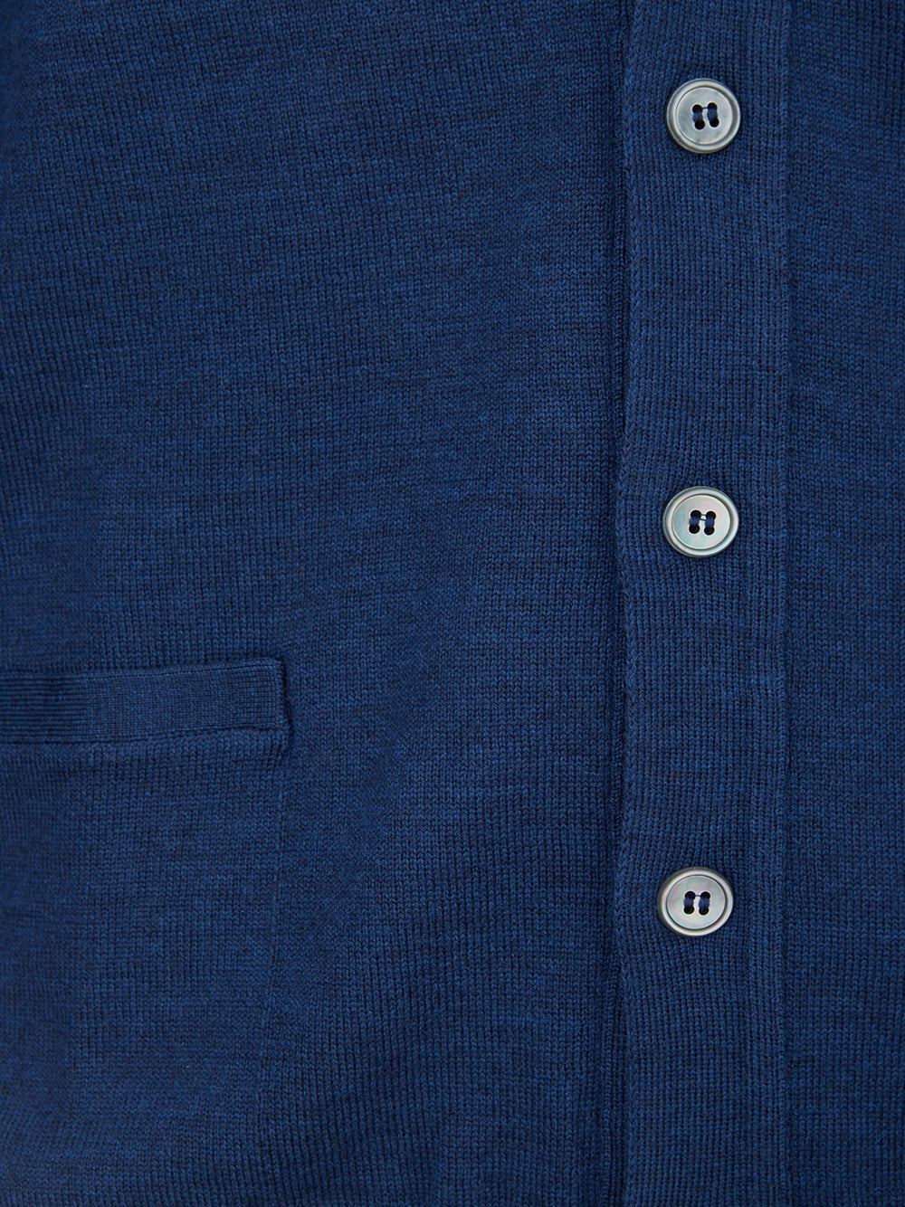 Blue Wool Cardigan with Pockets