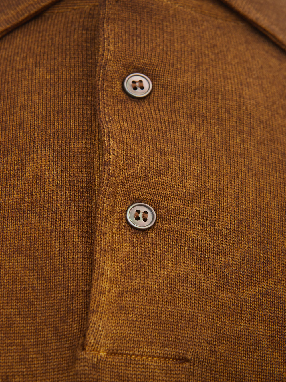 Brown Wool Long Sleeves Polo Sweater