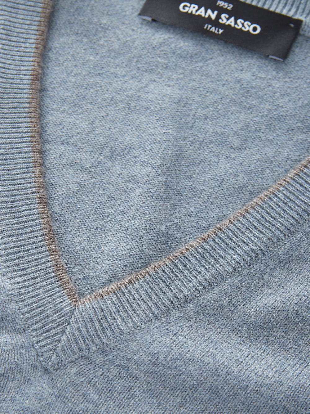 Grey Cashmere V-Neck Sweater