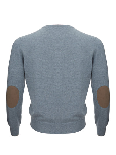 Grey Cashmere V-Neck Sweater