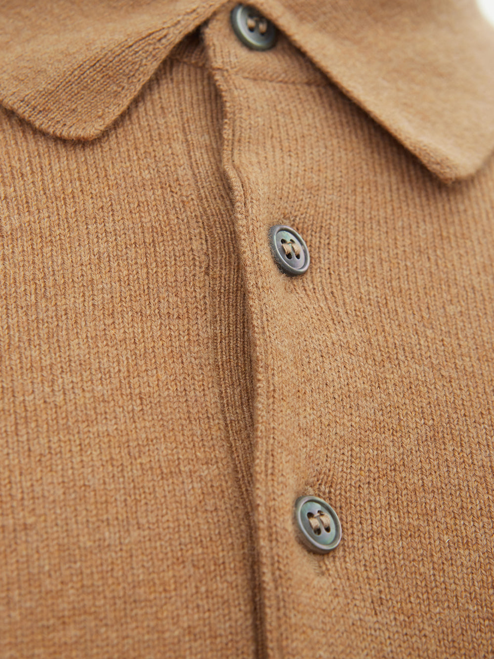 Caramel Wool Polo Sweater