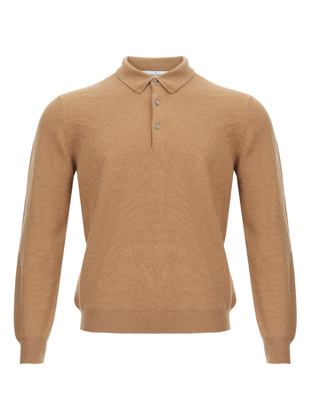 Caramel Wool Polo Sweater