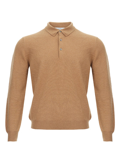 Caramel Wool Polo Sweater