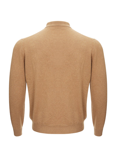 Caramel Wool Polo Sweater